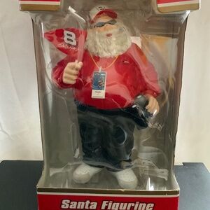 NASCAR Red Santa Figurine #8 Dale Earnhardt Jr. Santa Clause Fan by Trevco Xmas